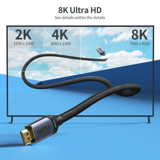 Choetech 8K 2M Hdmi To Hdmi Cable - Black